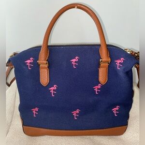 Ralph Lauren Navy & Pink Flamingo Satchel bag